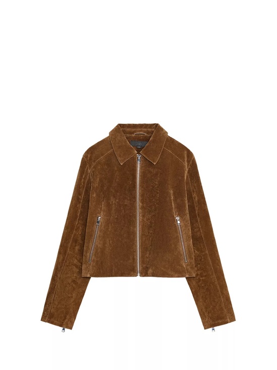 Zara Jackets & Blazers - Zara Brown Suede Zip-Front Jacket